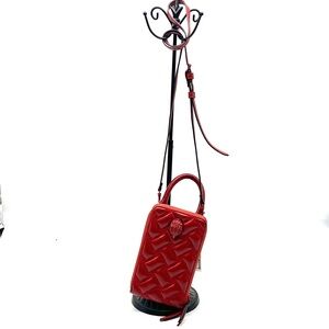 KURT GEIGER Kensington Red Tall Top Handle Zip Around Crossbody Bag